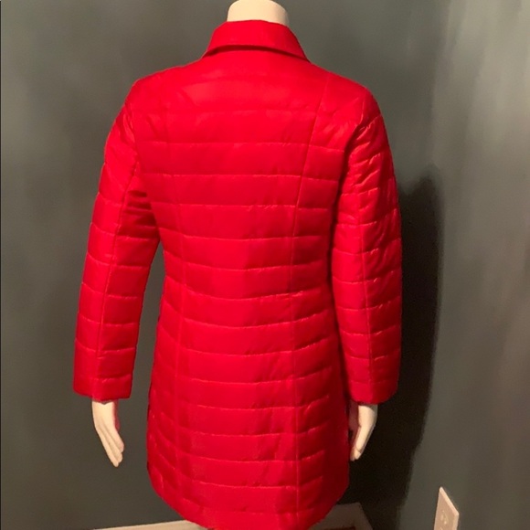 Lands’ End Primaloft Scarlet Cherry Red Snapfront Puffer Jacket 4 - Picture 7 of 9